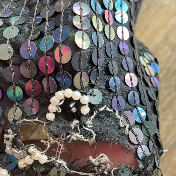 Vintage Imperial Handi Crafts Size 16 Silk Sequence Blouse - Picture 10 of 11